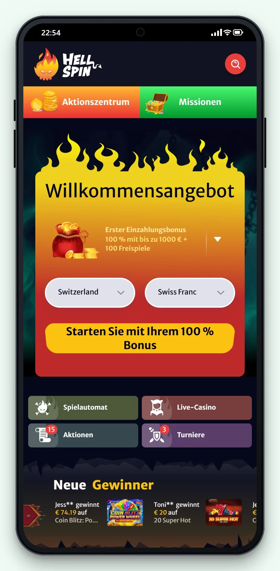 astropay casino: HellSpin mobile Version, Lobby