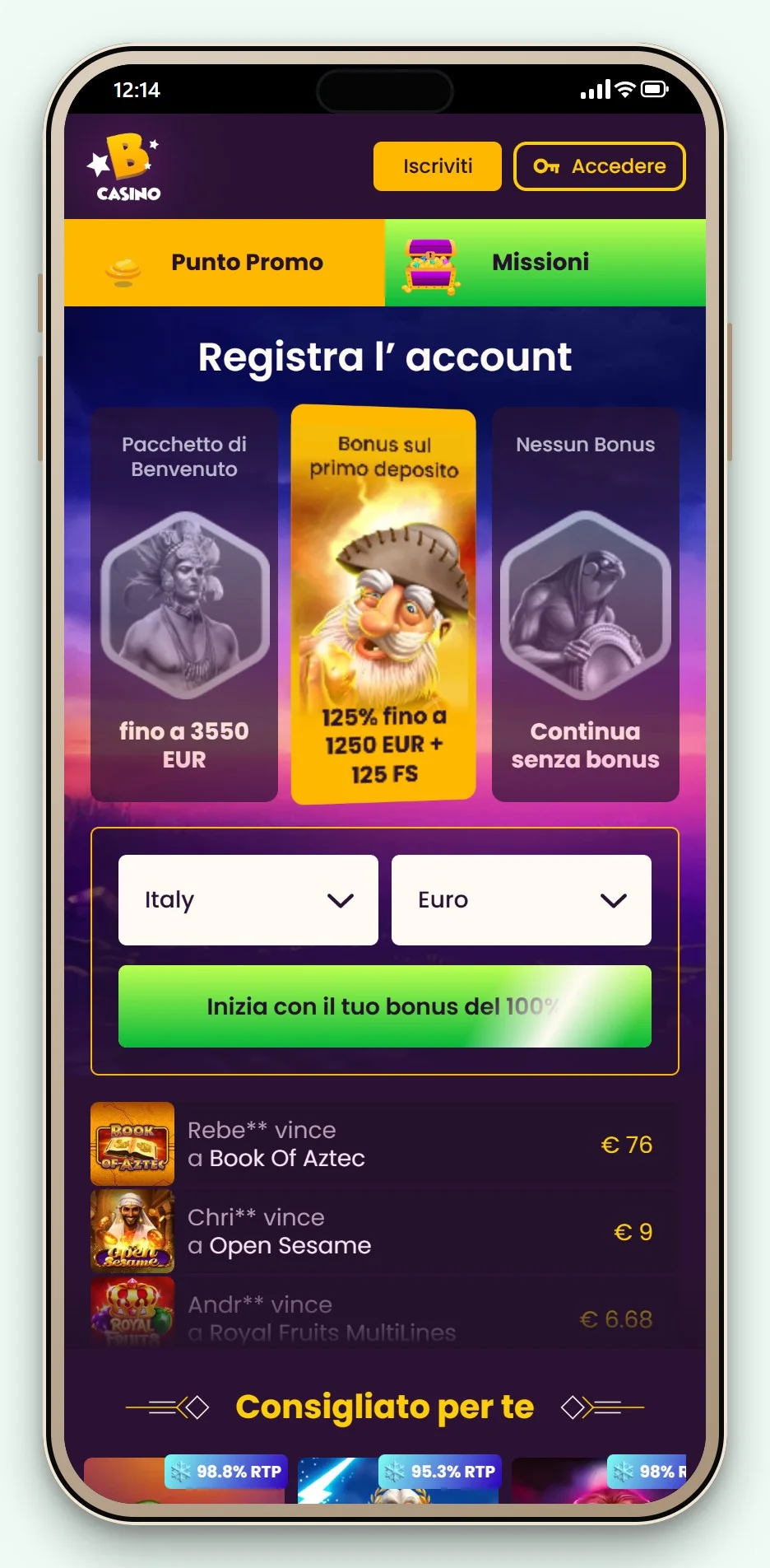 casino non aams astropay: Bizzo Casino da smartphone