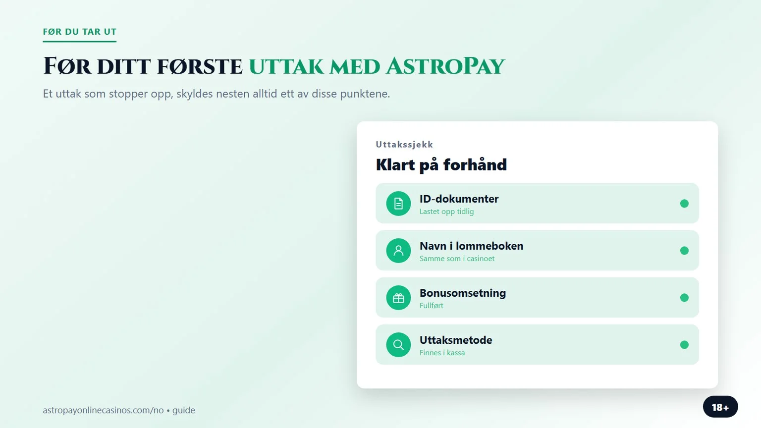 AstroPay online casino: sjekk før det første uttaket