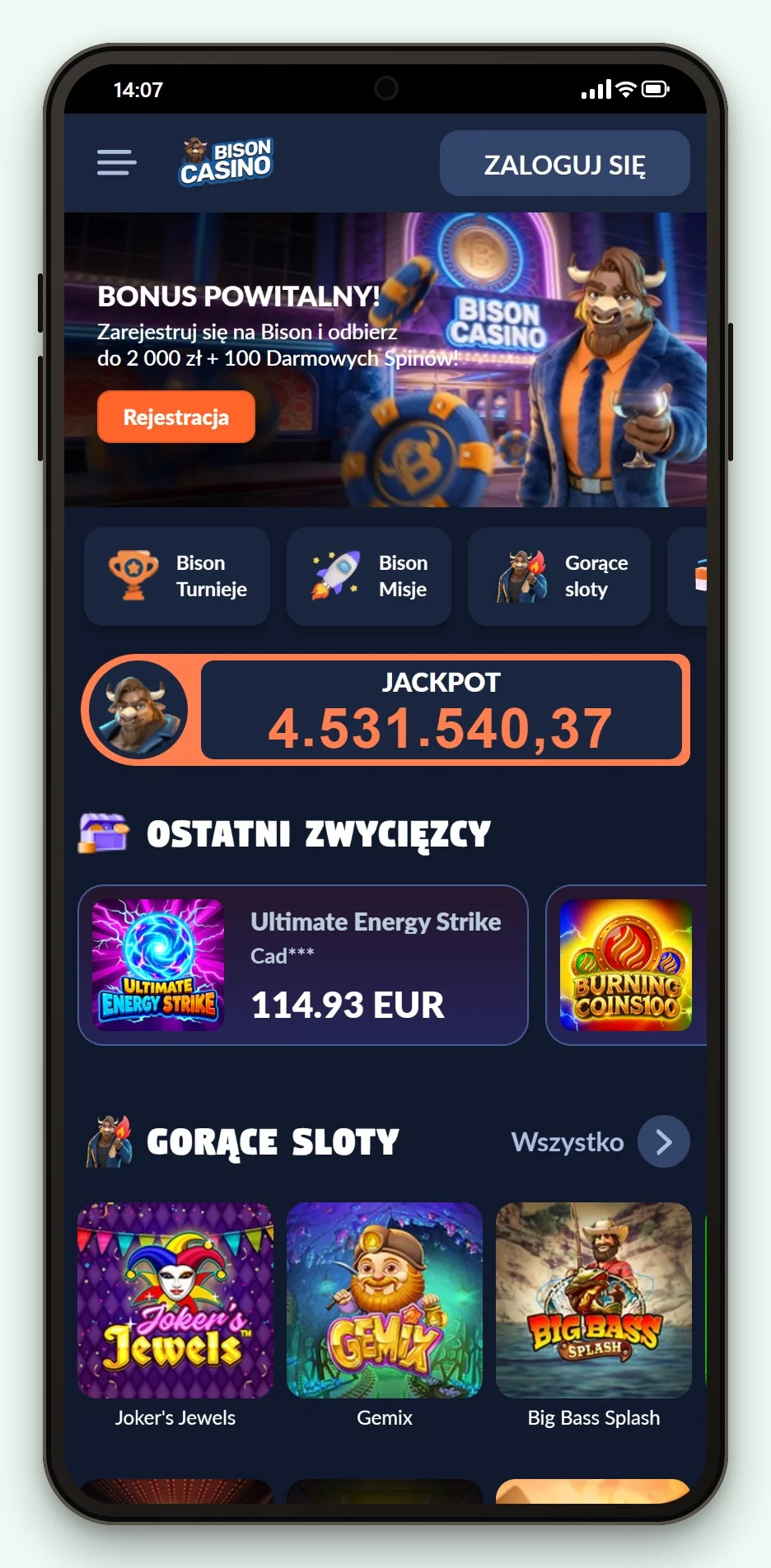 astropay casino: Bison Casino na telefonie