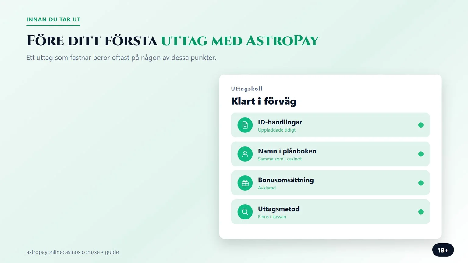 astropay casino utan svensk licens: koll före första uttaget